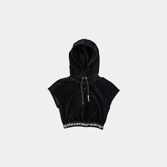 Alexander Wang Stretch Corduroy Cap Sleeve Hoodie
