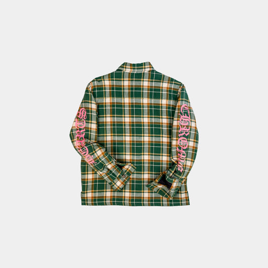 Chrome Hearts Quilted Padded Flannel Plaid Print Jacket