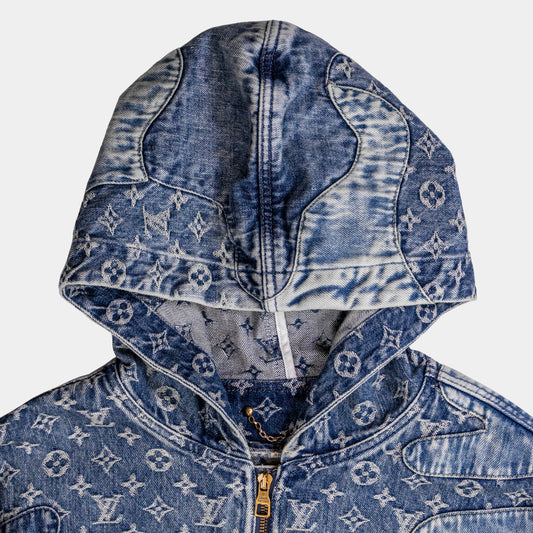 Louis Vuitton X Nigo Denim Patch Work Hooded Jacket