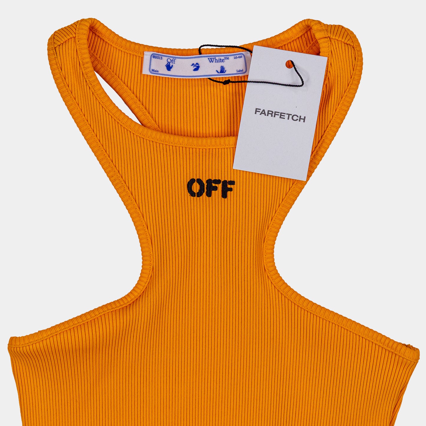 Off White Orange Basic Lux Rowing Tank Top