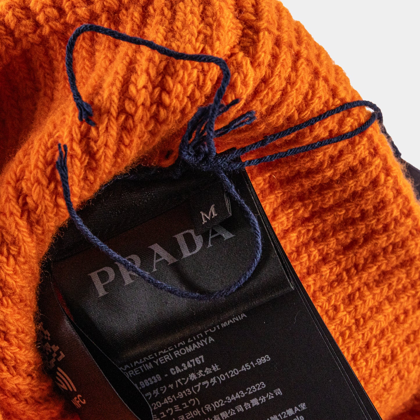 Prada Rare Orange Knitted Wool & Cashmere Beanie