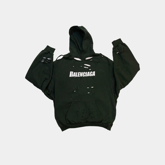 Balenciaga Destroyed Logo Hoodie