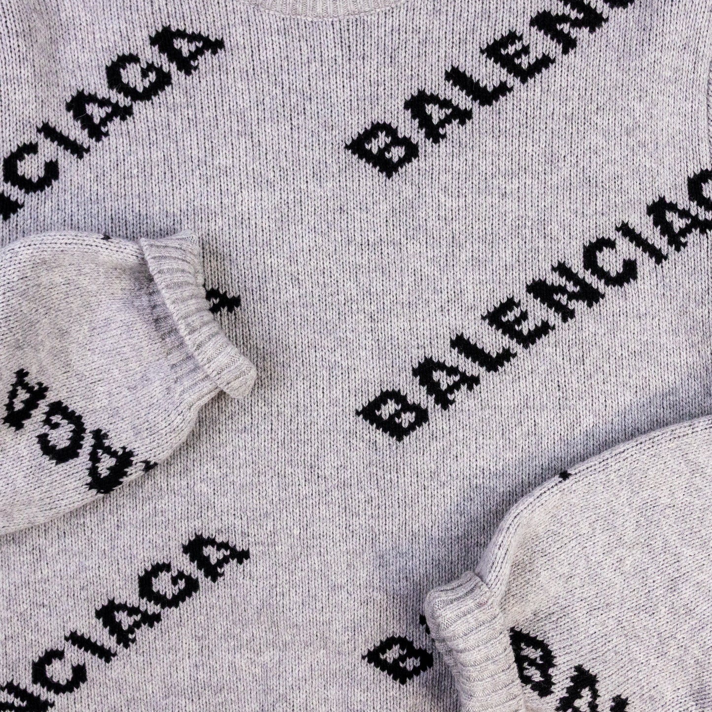 Balenciaga Wool Overall Logo Crewneck