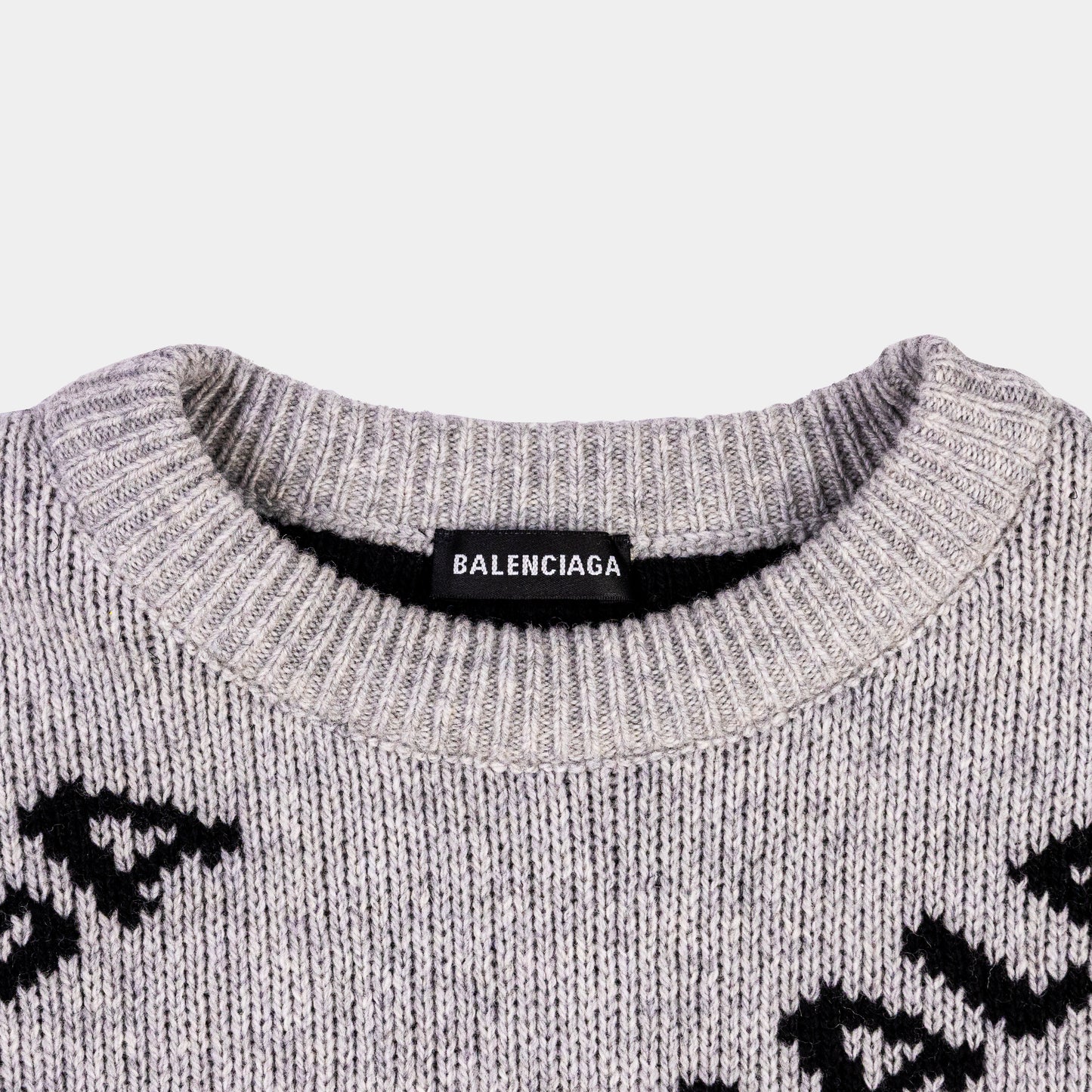 Balenciaga Wool Overall Logo Crewneck