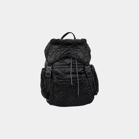 Christian Dior Nylon Cannage Saddle Backpack