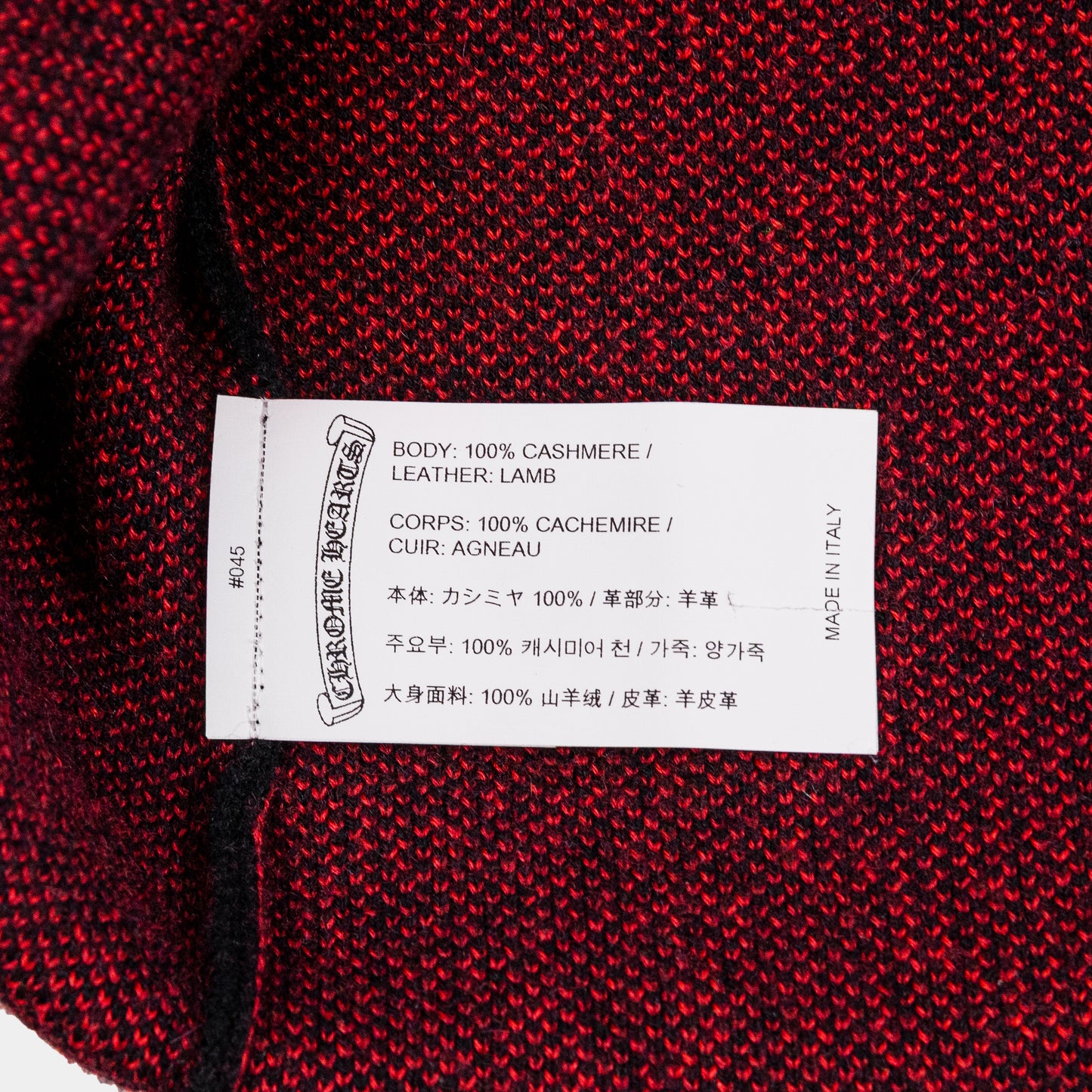 Chrome Hearts Jacquard Red Patch Cashmere Sweater