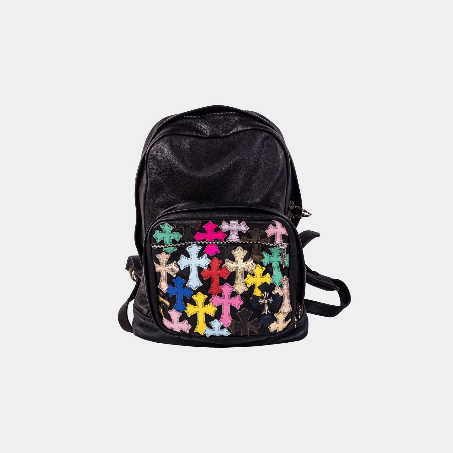 Chrome Hearts Leather Multicolor Cross Patch Backpack