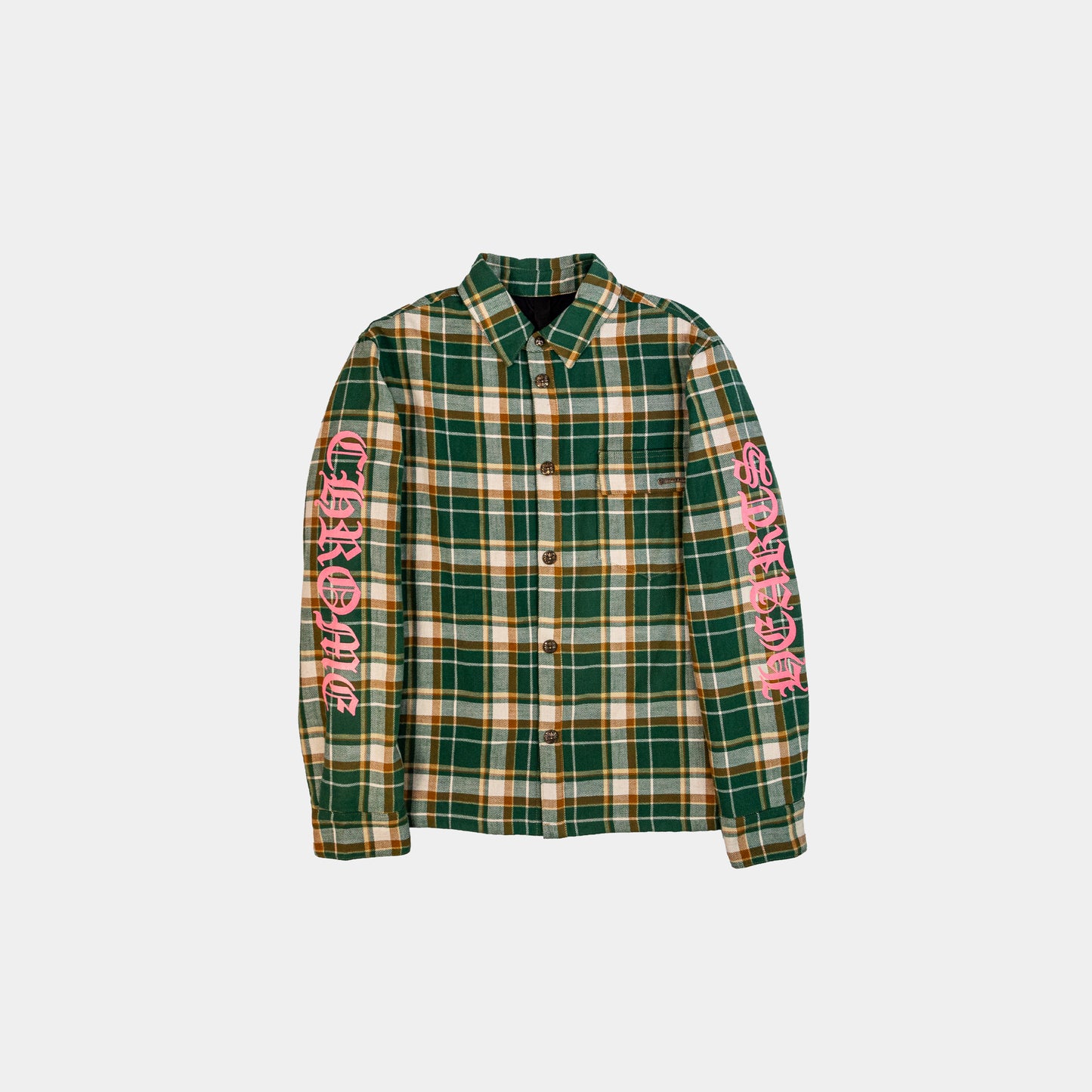 Chrome Hearts Quilted Padded Flannel Plaid Print Jacket
