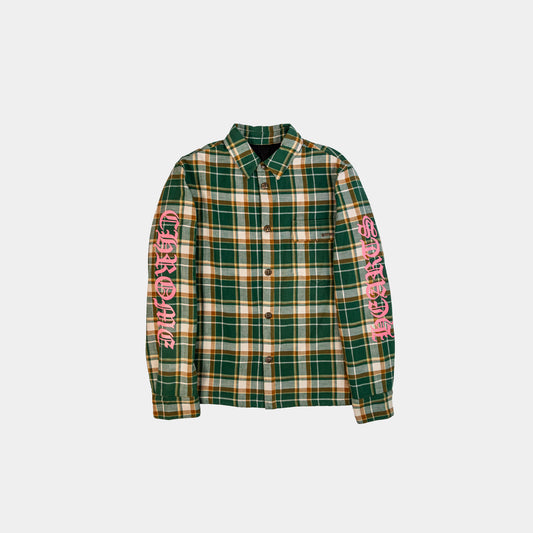Chrome Hearts Quilted Padded Flannel Plaid Print Jacket