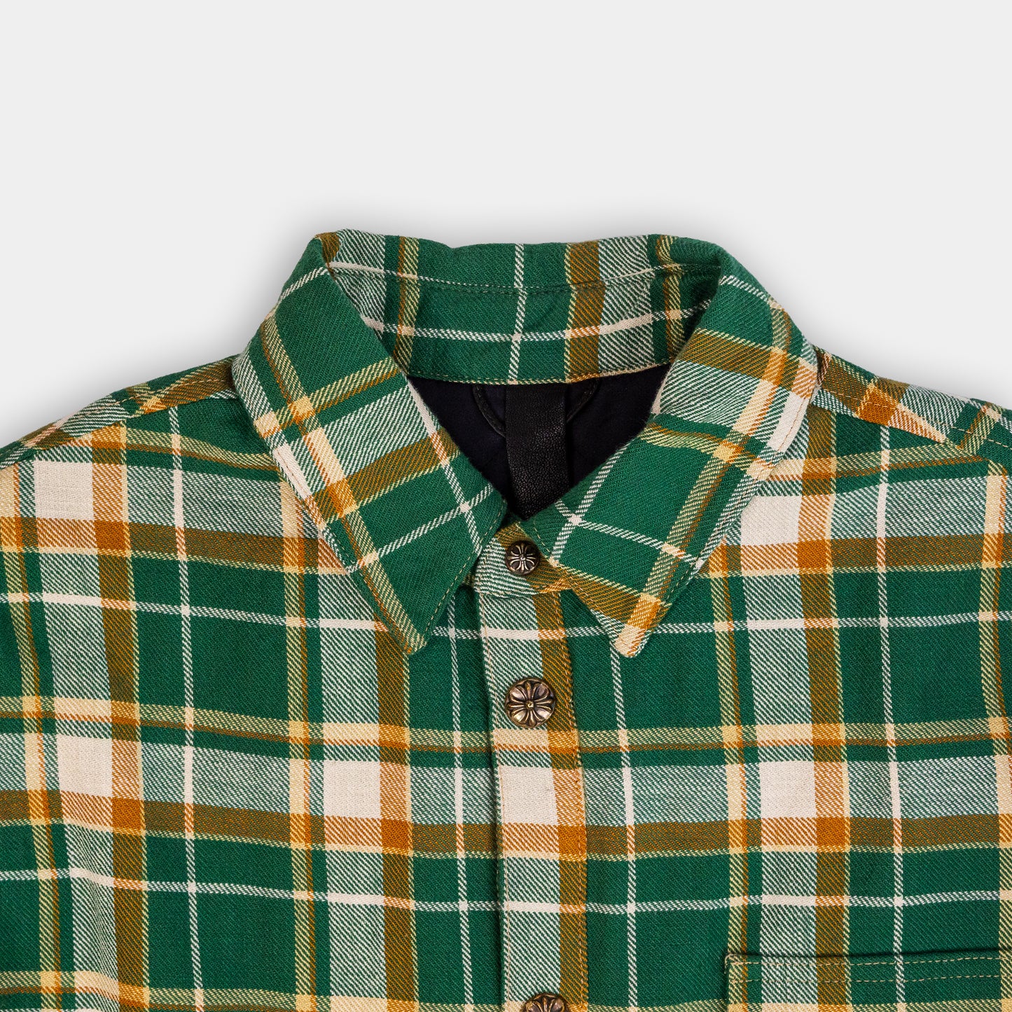 Chrome Hearts Quilted Padded Flannel Plaid Print Jacket