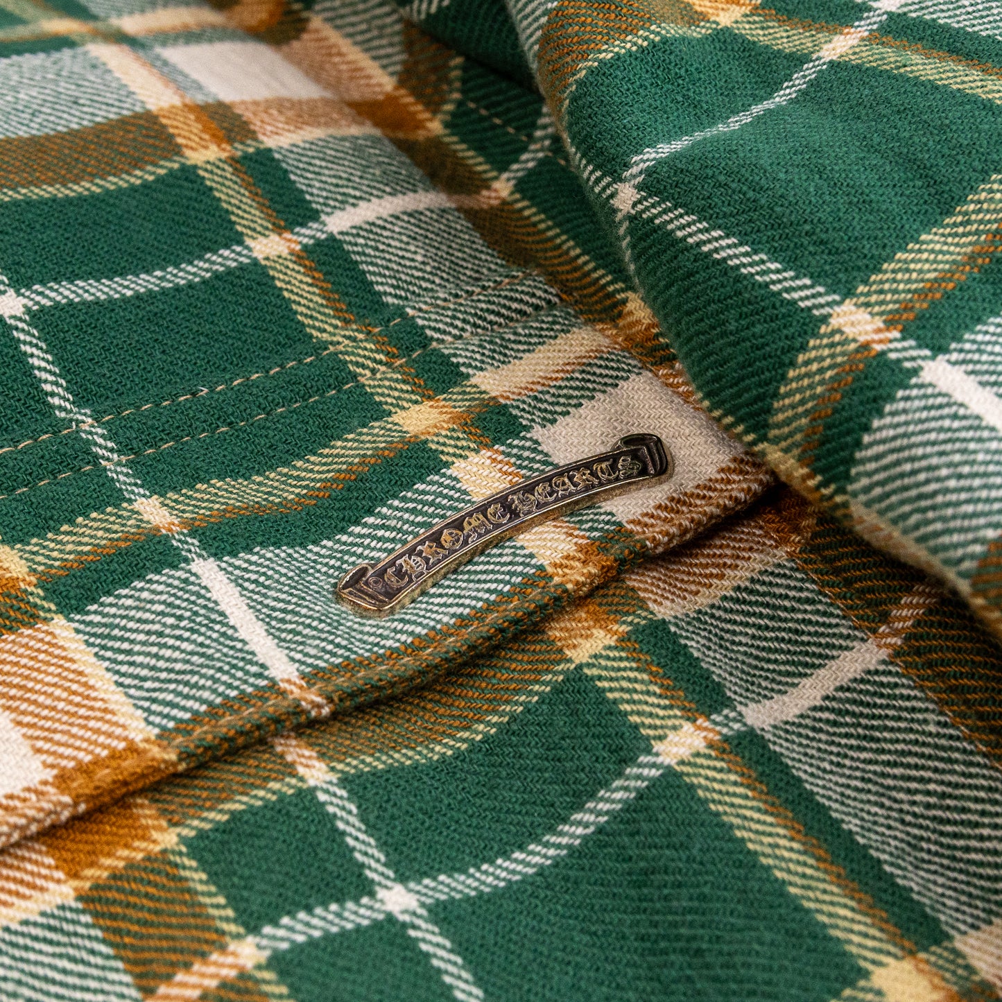 Chrome Hearts Quilted Padded Flannel Plaid Print Jacket