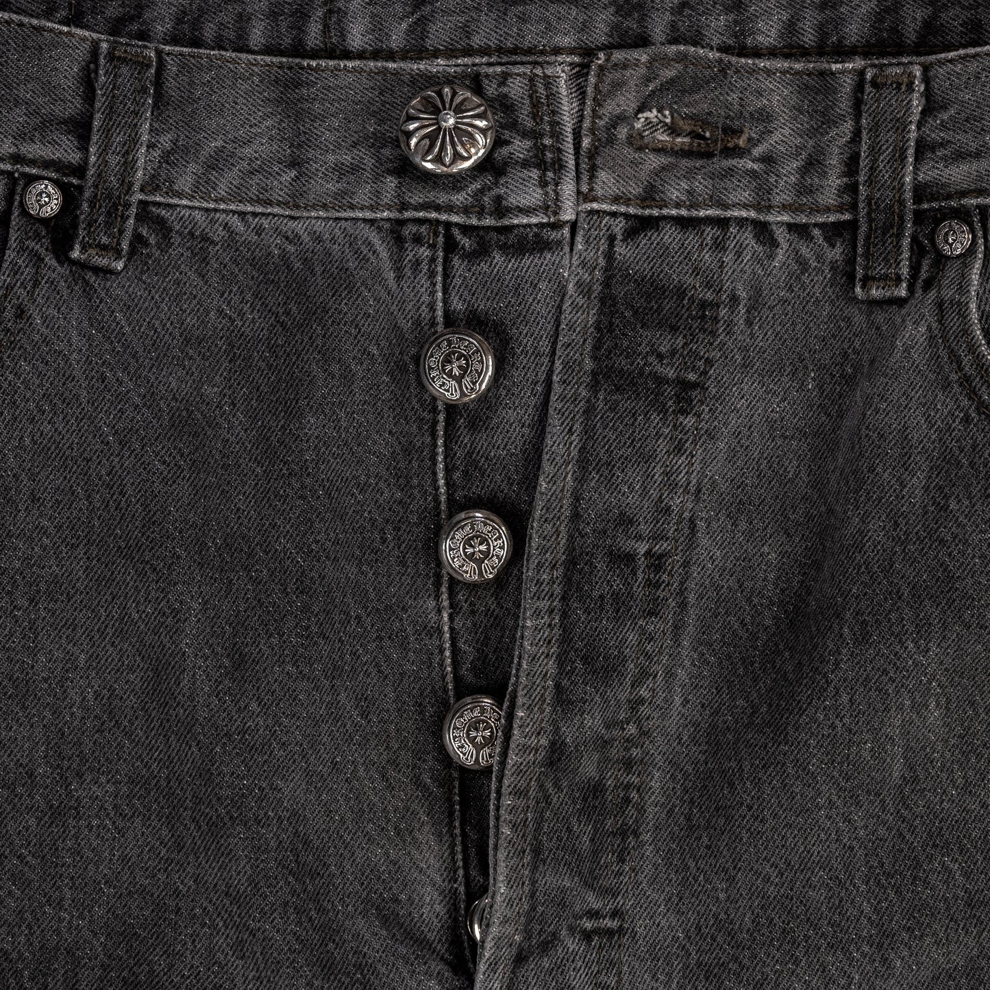 Chrome Hearts × Levi's Cross Patched Jeans Washed Black