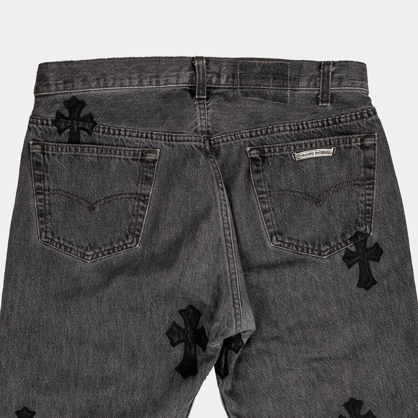 Chrome Hearts × Levi's Cross Patched Jeans Washed Black