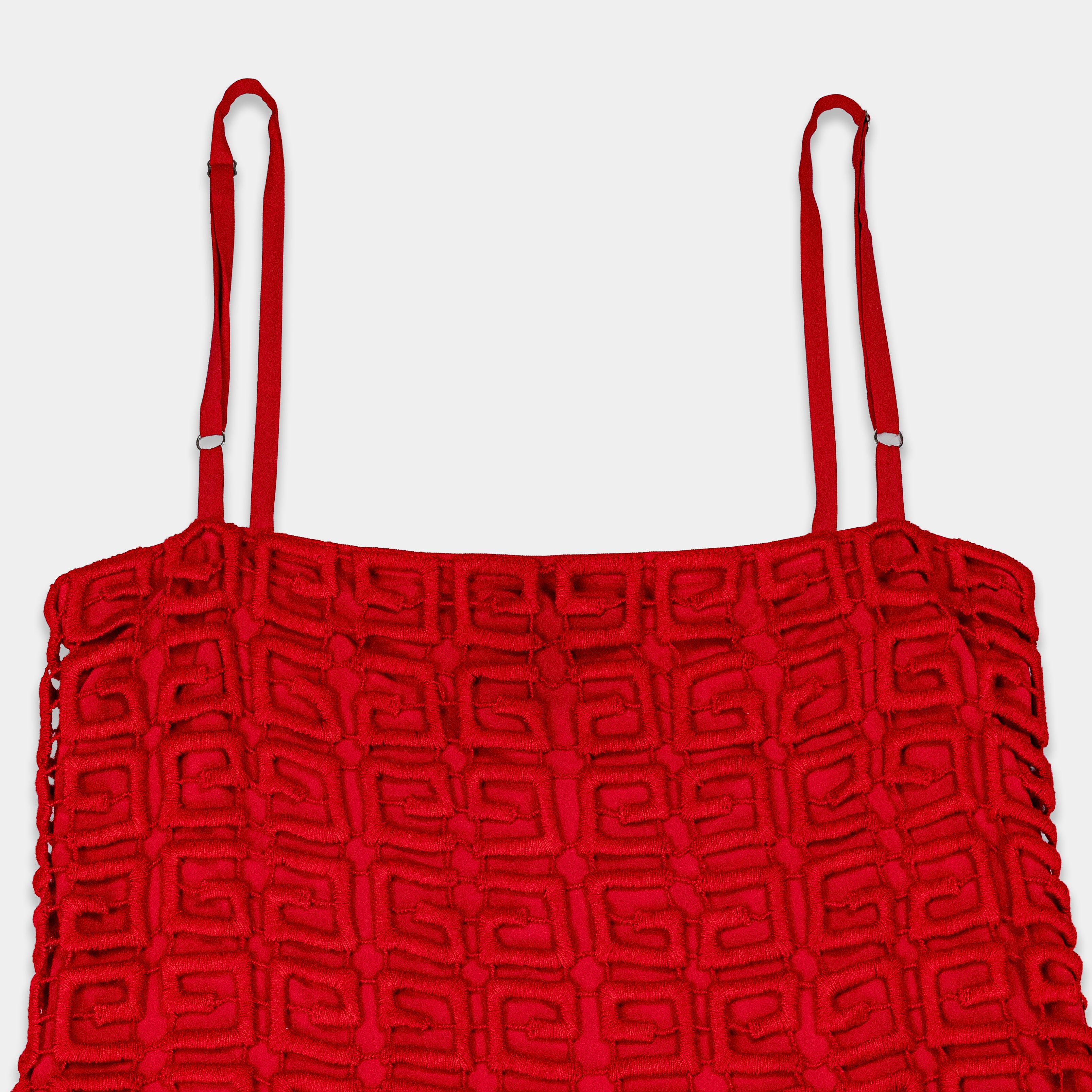 【関税込み】Givenchy レッド 4G Guipure ドレス Givenchy Red 4G Guipure Dress – Kenny Nyc