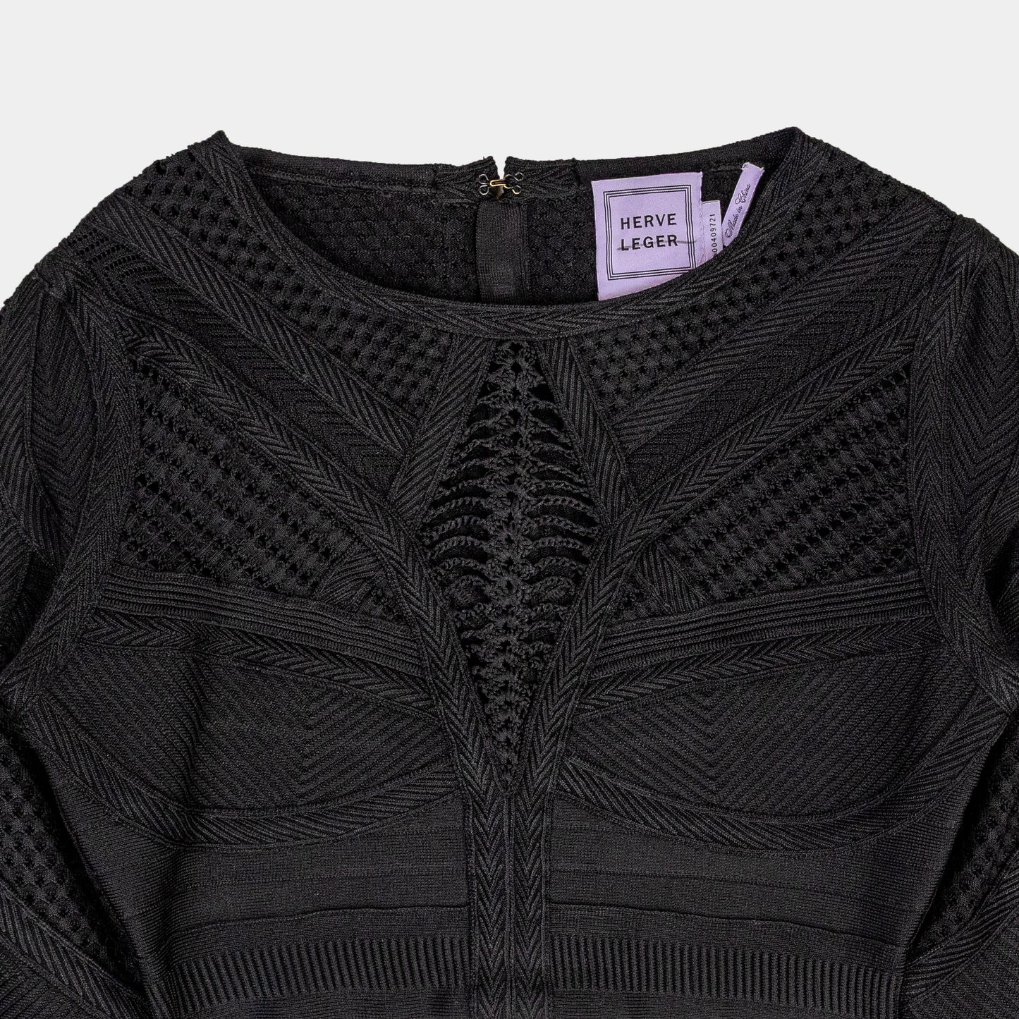 Herve Leger Crochet Paneled Bandage Crop Top