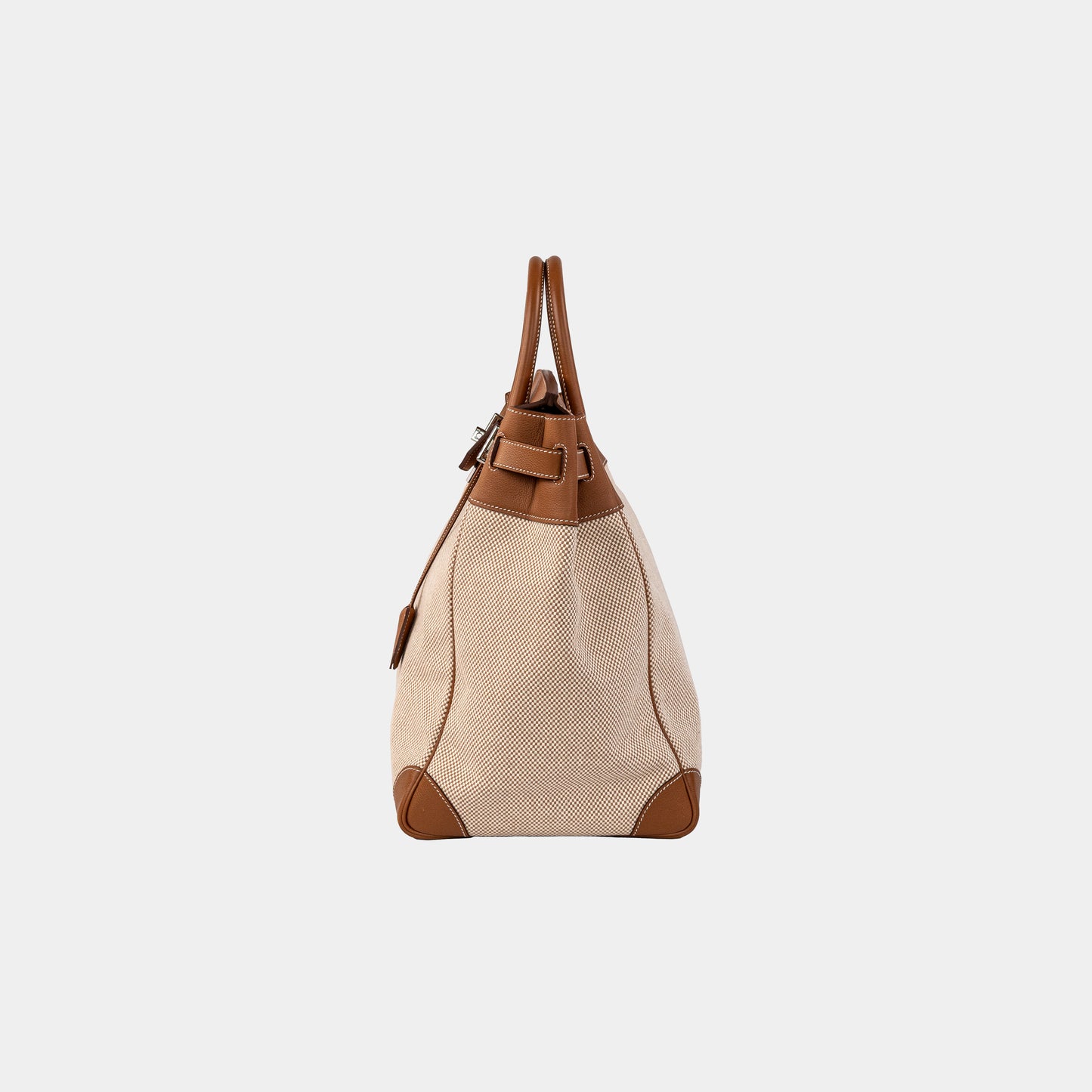 Hermès Birkin HAC 40 Gold Evercolor & Ecru Toile Palladium Hardware