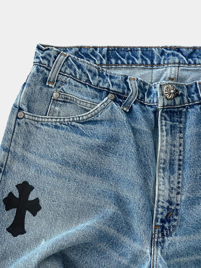 Chrome Hearts X Levi 505s Cross Patch Blue Denim