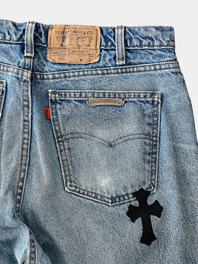 Chrome Hearts X Levi 505s Cross Patch Blue Denim
