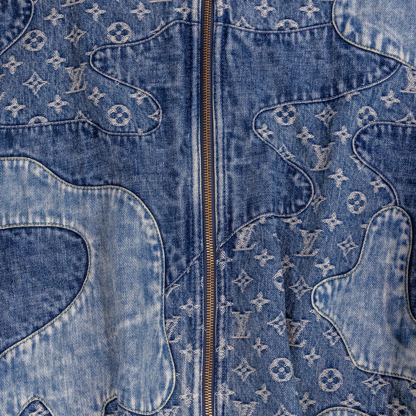 Louis Vuitton X Nigo Denim Patch Work Hooded Jacket