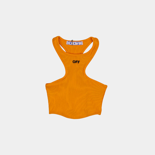 Off White Orange Basic Lux Rowing Tank Top