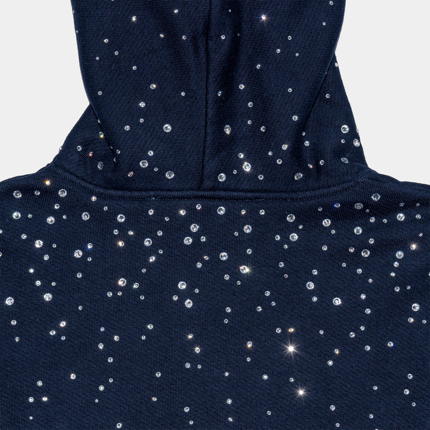 Off White Rhinestone Embellished Hoodie