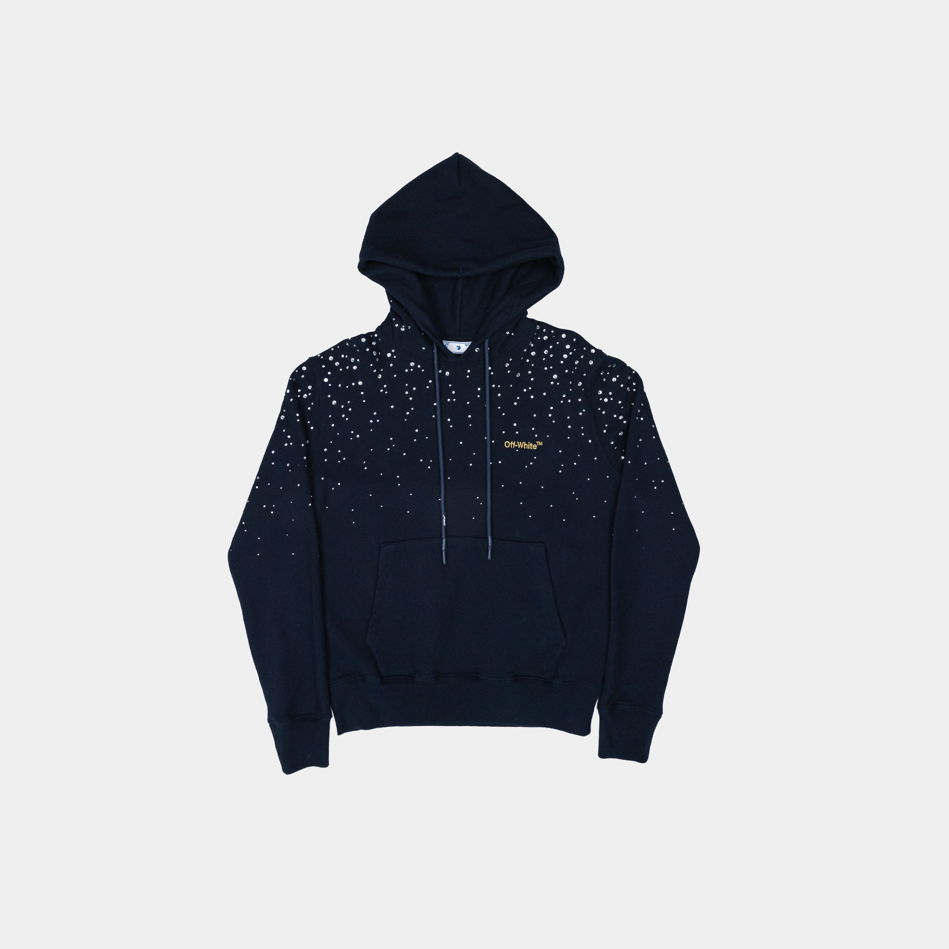 Vaultroom RHINESTONE LOGO HOODIE BLK L Rhinestone Clover Hoodie