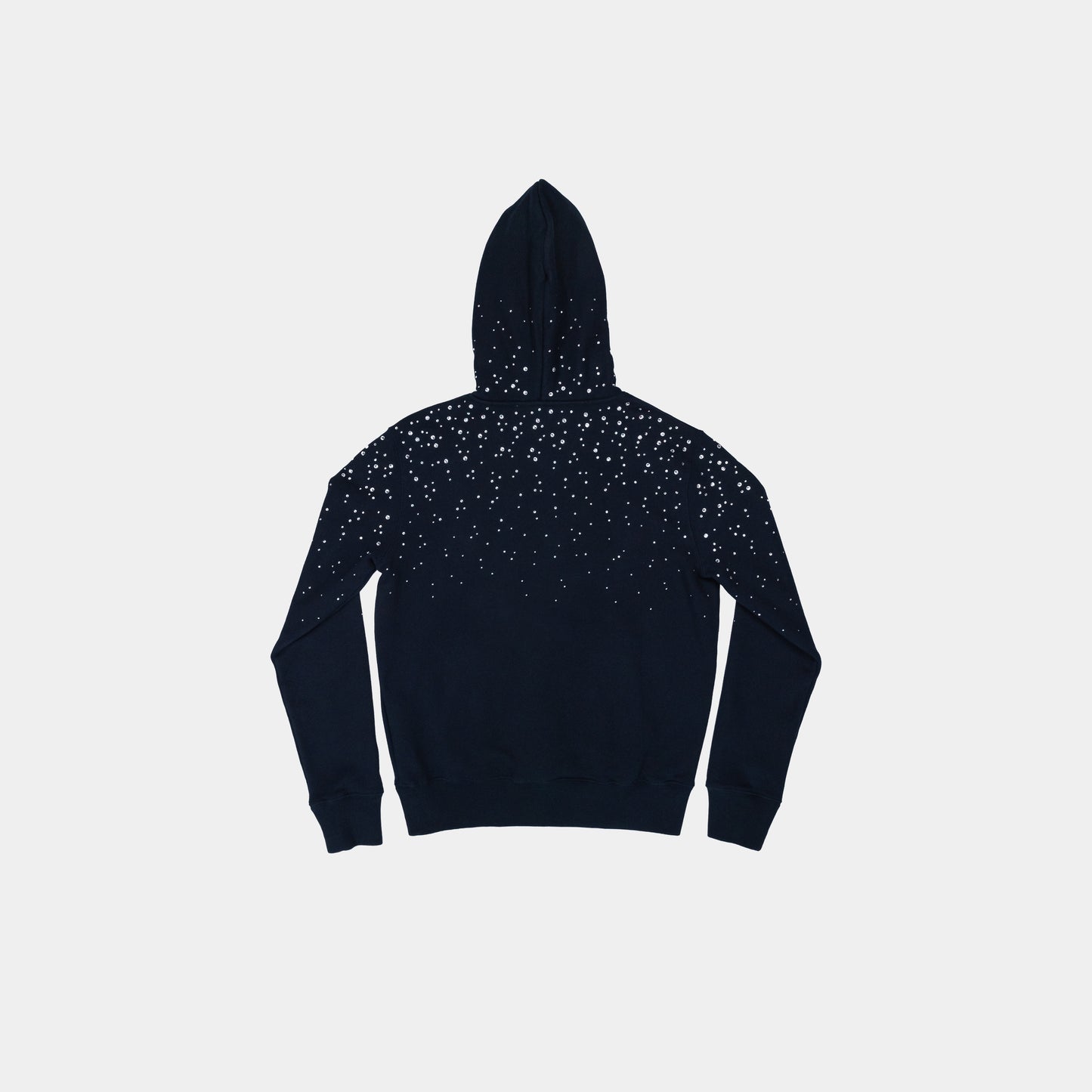 Off White Rhinestone Embellished Hoodie