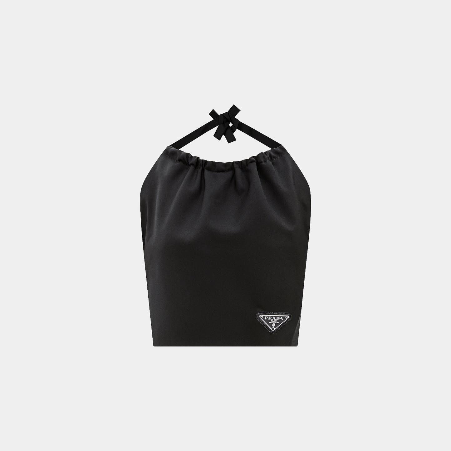 Prada Logo Plaque Re-Nylon Crop Top