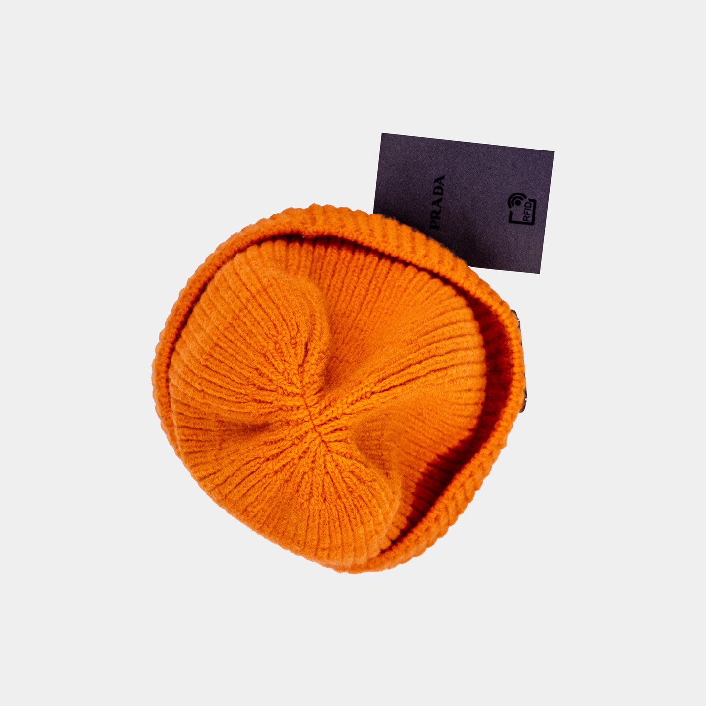 Prada Rare Orange Knitted Wool & Cashmere Beanie