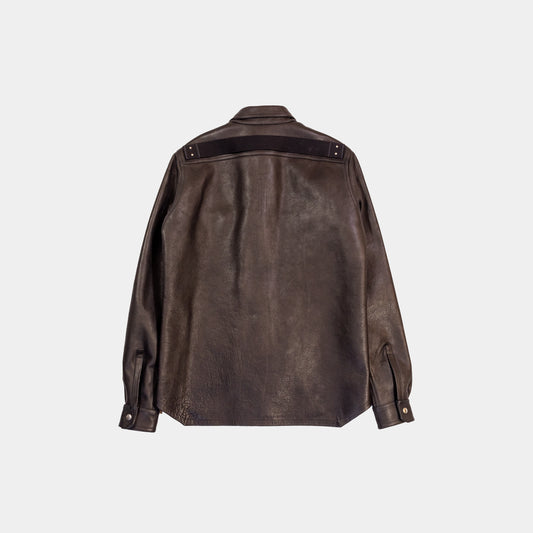 Rick Owens Brown Padded Leather Jacket