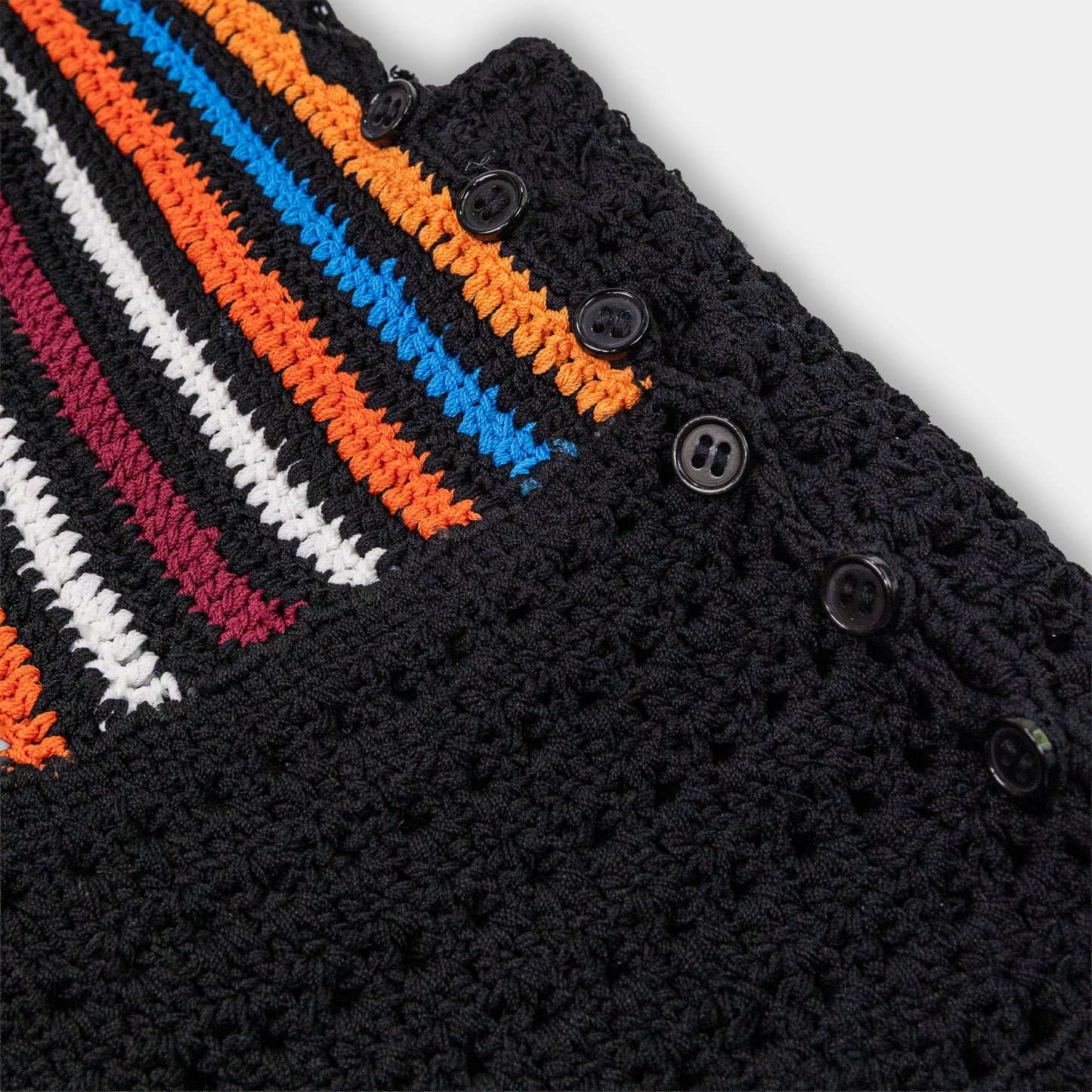 Sandro Fenda Multicolor Crochet Stripe Crop Top