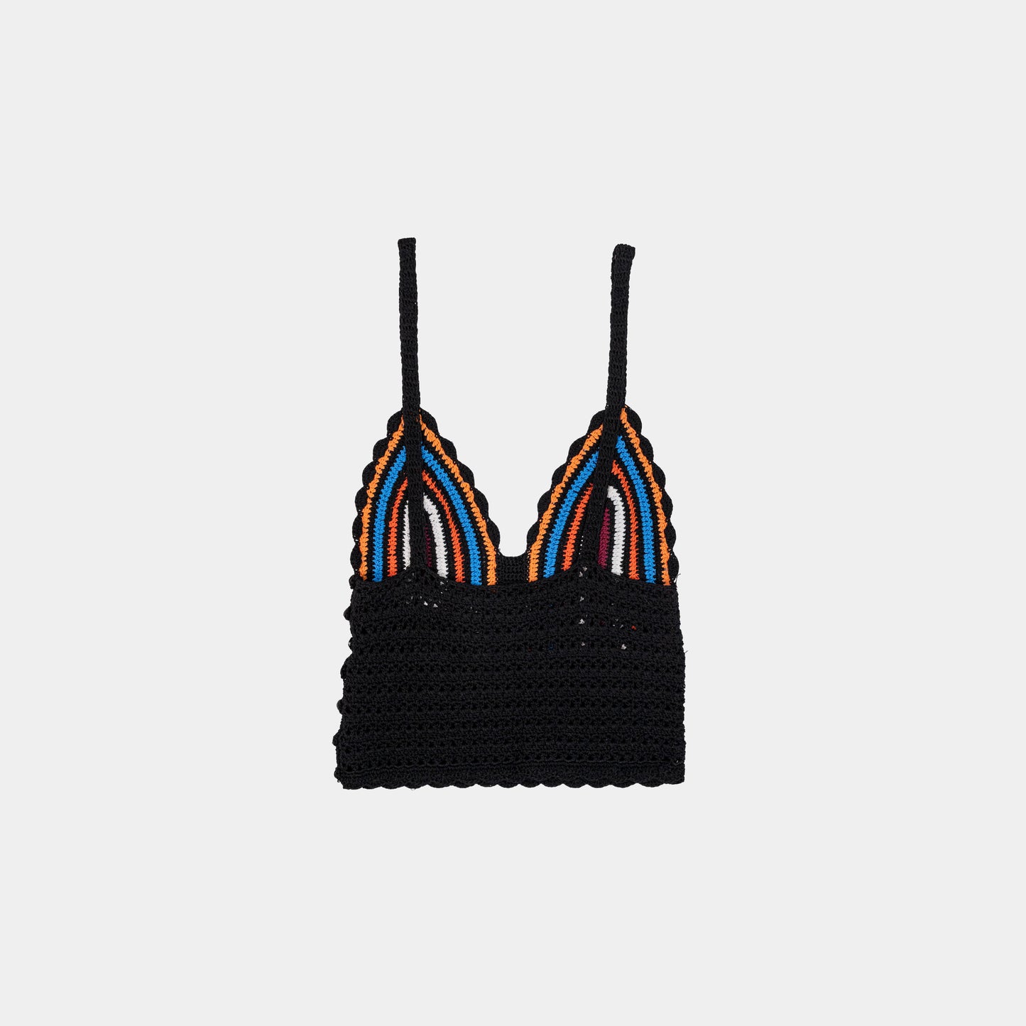 Sandro Fenda Multicolor Crochet Stripe Crop Top